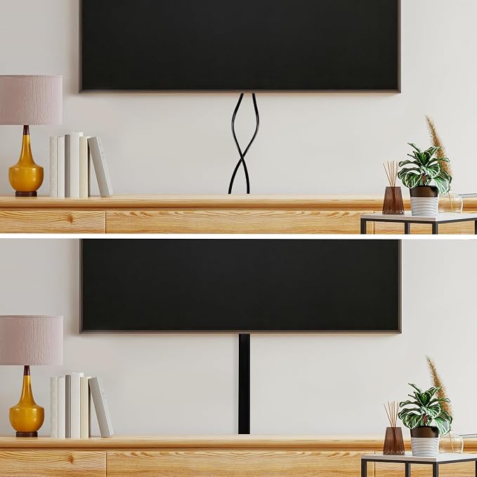TV Cord Hider – Flexible Wall Cord Cover Slim Design Silicone Cable Raceway - Self Adhesive, Cut to Size Design for Hiding Wires on Wall - Clean Home Setup Cable Concealment (Black, 6 Feet)