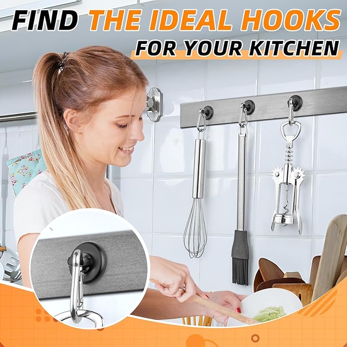 FINDMAG 10Pack Magnetic Hooks with Swivel Carabiner, 70LBS Neodymium Magnet Hooks Heavy Duty, Strong Magnetic Hooks for Hanging Magnet with Hook for Kitchen, School, Warehouse, Home
