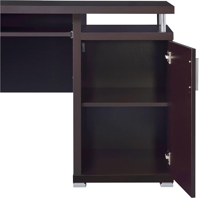 Coaster Home Furnishings Tracy Modern Contemporary 55-Inch 2-Drawer Home Office Computer Writing Desk Study Table with File Cabinet Storage Engineered Wood Eco-Friendly Laminate Brown 800107