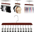 Space Saving Hanging Clothes Organizer with 12 Clips Multi-Purpose Storage for Leggings, Jeans, Skirts, Scarves, Hats, Socks(Vintage-1PC)