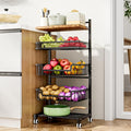 HapiRm Fruit Basket Kitchen Cart - Floor 5 Tier Adjustable Fruit and Vegetable Storage Rack, Large Capacity Rolling Kitchen Carts on Wheels for Pantry Snack Potato and Onion Storage