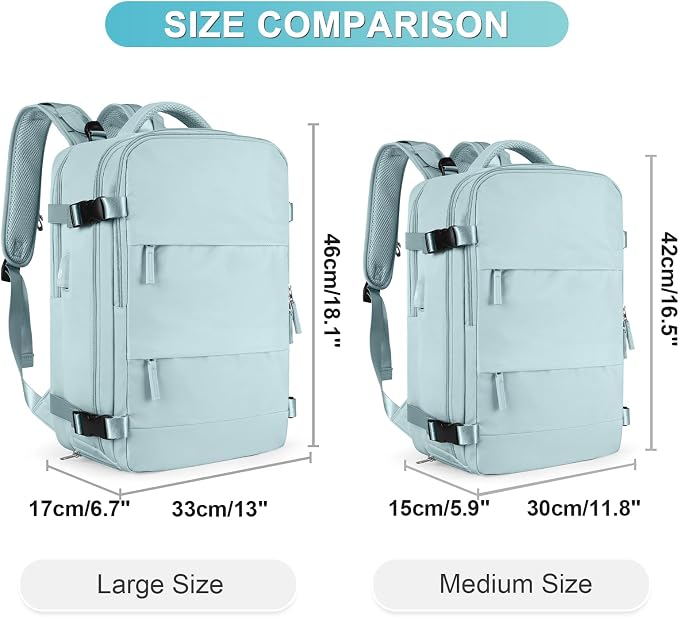 coofay Large Personal Item Travel Backpack For Women Men Airline Approved Carry On Backpack Flight Approved Waterproof Sports Luggage Backpack Casual Daypack Small Hiking Backpack