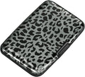 ELFISH Mini RFID Aluminum Wallet Credit Cards Holder Business Card Case Metal ID Case for Men Women(Black Leopard Print)