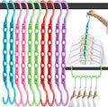 DUCOO Space Saving Hangers 10 Pack, Heavy Duty Magic Cascading Hanger Organizer with 5 Enclosed Anti-Slip Holes, Closet Organizers and Storage for Clothes, College Dorm Room Essentials, Multicolor