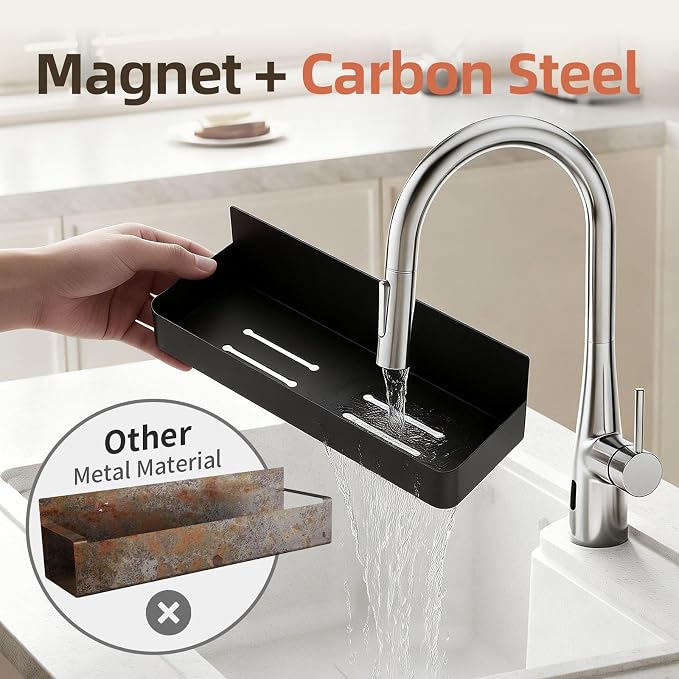 Magnetic Spice Rack for Refrigerator, Black, 2 Pack | Space Saving Storage Organizer, Rust Resistant Material, Strong Magnetic Design, Perfect for Small Kitchens