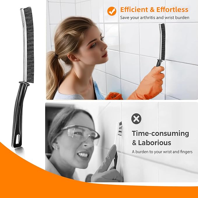 10Pcs Hard-bristled Crevice Cleaning Brush, Multifunctional Thin Gap Scrub Brush, Bathroom Cleaner Tools for Household Use, Kitchen, Window, Toilet, Grout, Faucets, Car
