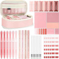 Janlaugh 38 Pcs Aesthetic College School Supplies with Pen Case Sticky Notes Gel Pens Highlighters Correction Tapes Back to School Stationery Kit(Pink Color,Classic)