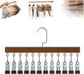 Closet Organizer with 10 Clips, Space Saving Hanging Closet Organizer, Space-Saving Hat Scarf Clothespins for Jeans Skirts Socks Pant Hangers with Clips (Vintage-12 Clips, 1PC)