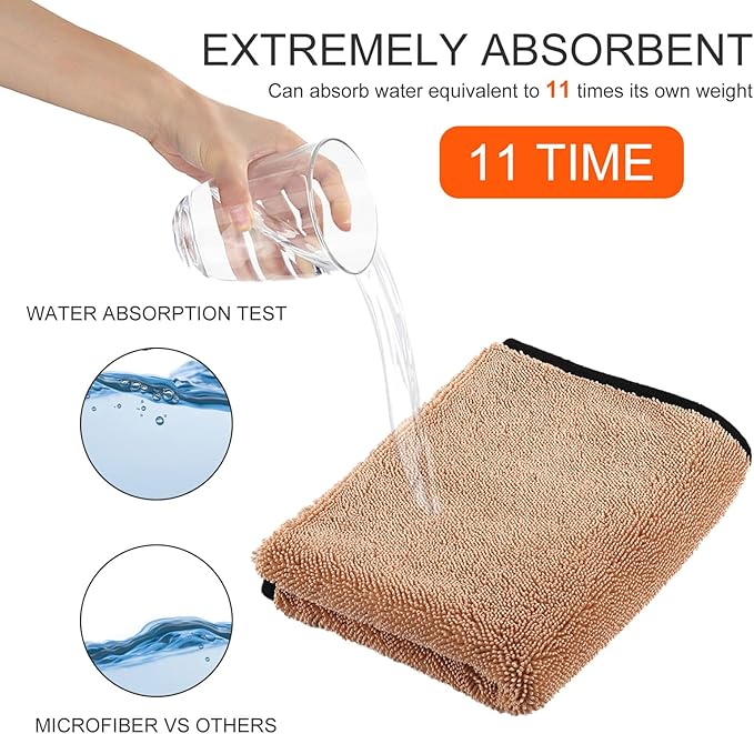 Longzhuo 3 Pack Microfiber Bath Towels, 15.7 x 15.7 Inches Microfiber Cleaning Cloth Towel Super Absorbent Microfiber Bath Towels, Streak Free Glass Window Car Mirror Bathroom, Perfect for Daily Use