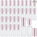 Roshtia 30 Pcs Glass Spray Bottle Clear Empty Bottles Small Refillable Reusable Perfume Bottle with Fine Mist Sprayer Pump for Face Body Travel(1 oz,Rose Gold)