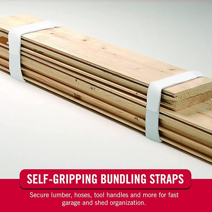 VELCRO Brand Cut to Length Straps Heavy Duty | 45 Ft x 3/4 in | ONE-WRAP Self-Gripping Double Sided Roll | Bundling Ties Fasten to Themselves for Secure Hold, VEL-30835-AMS, White