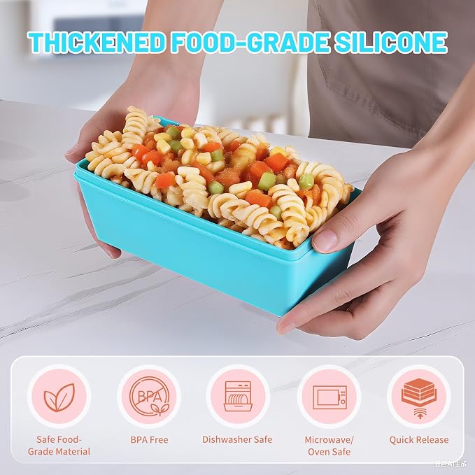 Gemice Silicone Freezer Molds with Lids, 6-Pack 1-Cup & 2-Cup | Oven & Dishwasher Safe, BPA-Free Soup Portion Cubes Trays, Freezer Containers for Food Storage