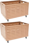 2PCS Collapsible Rolling Crate on Wheels,440lbs Capacity Foldable Bins with Removable 360° Rotation Wheels,Heavy Duty Plastic Furniture Moving Dolly Cart for Travel Shopping Luggage Office