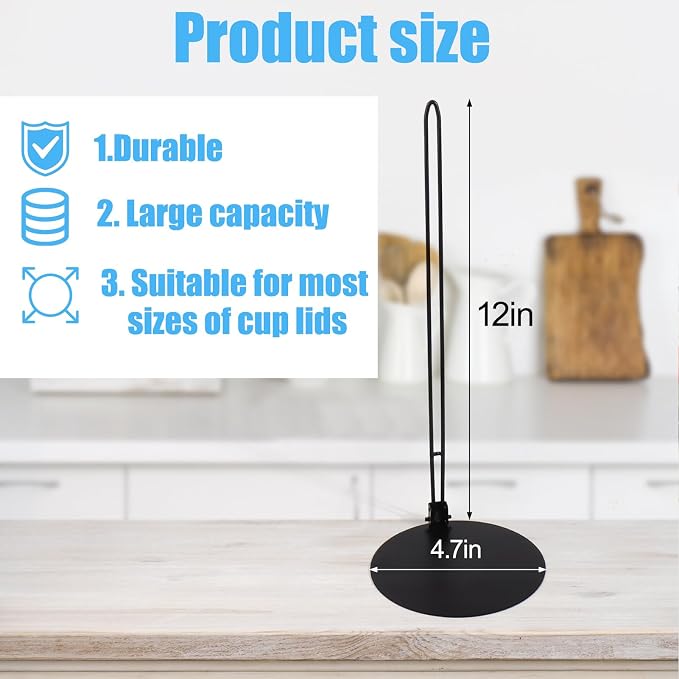 Vodolo Tumbler Lid Organizer,Cup Lid Holder,Slim Vertical Storage for Up to 15 Lids,Cup Lid Organizer for YETI/Stanley/Simple Modern,Save Pantry, Countertop,Kitchen Cabinets Space