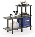 Furinno Turn-N-Tube 3-Tier Cube Ladder Shelf, French Oak Grey/Black