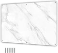 17.5inchX11.5inch Large Stainless Steel Plate for Magnets, 3M Adhesive Back, Mounting Screws, Ideal for Magnetic Shelf, Colorful Magnets as a Gift. Mount Anywhere! (Carrara Marble, 1 Pack)