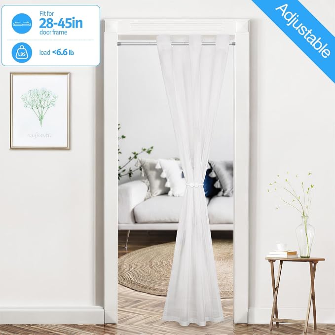 2 Pack Spring Tension Rods 28-45in, 5/8 Inch Diameter Silver No Drill Spring Loaded Adjustable Extendable, Small Short Tension Curtain Rod for Windows Kitchen Doorway Closet Cupboard