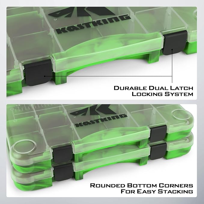 KastKing Tackle Boxes, Plastic Box, Plastic Storage Organizer Box with Removable Dividers - Fishing Tackle Storage - Box Organizer - 2 Packs /4 Packs Tackle Trays - Parts Box
