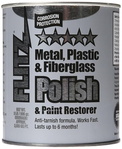 Flitz Metal Polish Paste - 2lb Can of USA-Made Polish for Solid Chrome, Stainless Steel, Aluminum - Non-Abrasive for Light Oxidation - Requires Manual Buffing - Not for Plated/Coated Surfaces (3 Pack)