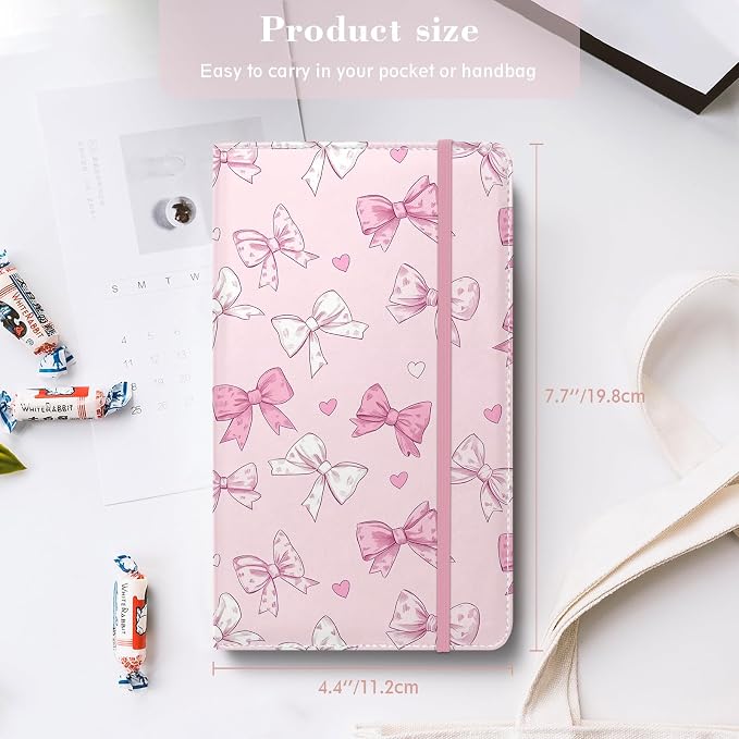 Floral Business Card Book Holder Organizer for Women, 240 Card Capacity, Stylish Name Card and Credit Card Holder for Professionals (Bow)