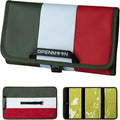 OPENMOON Multi-Purpose Storage Organizer, Tri-Fold Design, 5 Compartments, Splash-Proof, for Cables, Toiletries, Makeup (Dark Green+Gray+Red)