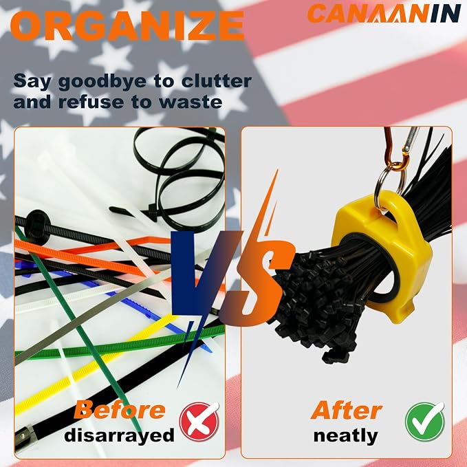 Zip Tie Holder Cable Tie Holder Heavy-Duty Colored Upgraded Carabiner Clip for Tool Belt Organized Strong Efficient for Electrician Tool Storage Reusable Portable (Red, 4 Piece)