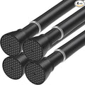 Black Tension Rods for Windows 28 to 48 Inch 4Pack Spring Curtain Rod Tension Curtain Rod Expandable Pressure Shower Curtain Rod Tension No Drill Adjustable Curtain Rods for Bathroom,Doorway,Door