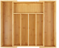Utoplike Bamboo Cutlery Tray Silverware, Drawer Dividers for Kitchen Utensils, Flatware Tray Drawer Insert for knives, Gadgets and Garage Tools, Office Supplies