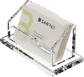 SANRUI Acrylic Business Card Holder for Desk, Single Clear Card Display Stand, Horizontal Desktop Business Card Organizer for Tabletop Countertop Office, Holds 60 Cards
