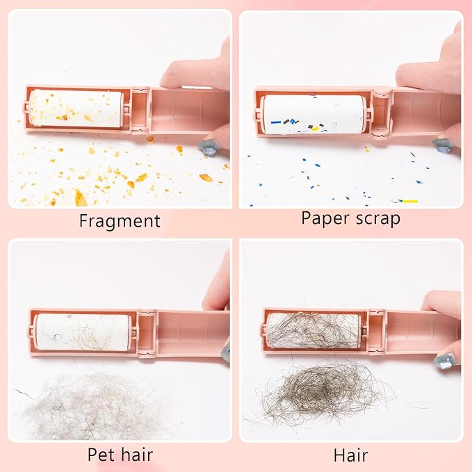 16 Pack Travel Lint Roller with 360 Sheets, Mini Portable Lint Remover with 4 Handles & 12 Refills, Reusable Pet Hair Remover for Clothes with Cover, Easy to Clean for Luggage Use