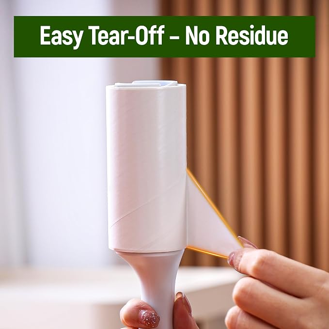 Extra Sticky Lint Roller for Pet Hair, 500 Sheets, 2 Handles | Compact Value Pack for Clothes, Couch, Car, Furniture & Bedding
