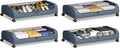 Under Bed Storage with Wheels, 4 Pack Curved Under Bed Storage Containers, 60L Under The Bed Storage Bins, Rolling Under The Bed Storage Metal Drawer for Clothes, Blankets, Shoes-Gray