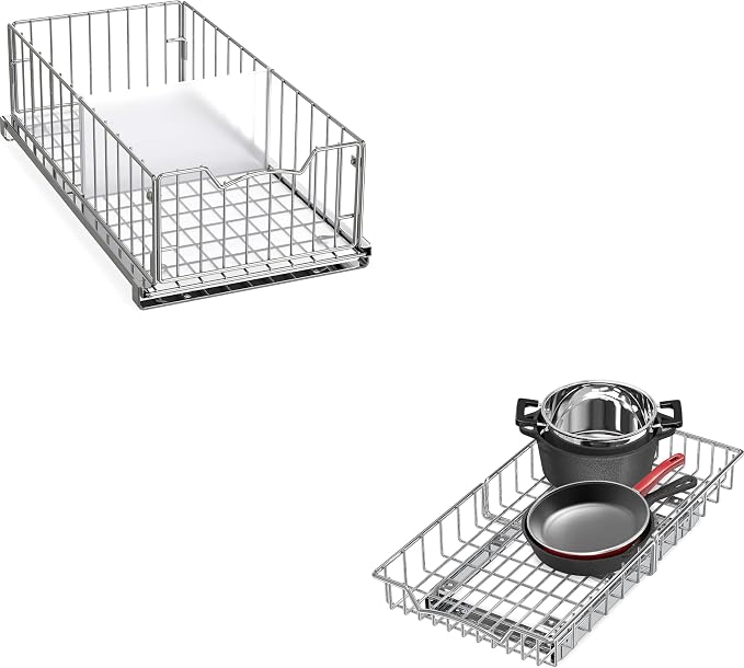 Simple Houseware Pull-Out Cabinet Sliding Basket Bundles