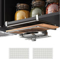 Under Cabinet Cutting Board Organizer, Stainless Steel 2 in1 Pot Lid & Chopping Board Rack, Cutting Board Storage, Kitchen Pot Lid Holder, Under Cabinet Shelf for Home Kitchen Utensils, Paper Towel