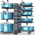 ORDORA Pots and Pans Organizer for Cabinet 16.61 Height, 8 Tier Pot Organizers Rack with 3 DIY Methods, Adjustable Pan Organizer under Cabinet Kitchen Organization and Storage