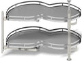 Blind Corner Cabinet Pull Out Organizer, Soft Close Swing Left Pull Out Cabinet Organizer 36inch, Corner Cabinet Lazy Susan for Corner Cabinet Blind Shelf, 2 Tiers Tray, Adjustable Height