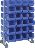 Quantum Storage Systems QRU-12D-240-48BL Double Sided Rail Systems Complete Package with Bins, 36" L x 20" W x 53" H Blue