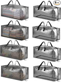 SpaceAid Heavy Duty Moving Bags, Extra Large Storage Totes W/Backpack Straps Strong Handles & Zippers, Alternative to Moving Boxes, Packing & Moving Supplies, Clear (8 Pack)