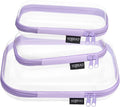 YQBRAO Clear Hard Shell Organizer Cases, 3-Pack, Purple | Rigid 1.2 mm PET organizers with multi-size design for cosmetics, travel storage, and everyday essentials