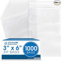 Spartan Industrial - 3” X 6” (1000 Count) 2 Mil Clear Reclosable Zip Plastic Poly Bags with Resealable Lock Seal Zipper