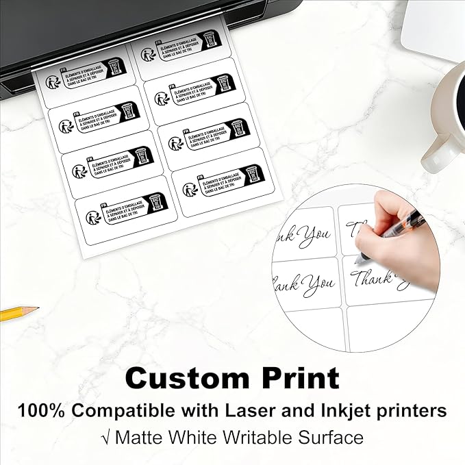 2" x 4" Shipping Address Labels for Laser Inkjet Printer, Mailing Label White for Package or Envelope, Printable Label Sheet 5163 8163 (100 Sheets 1000 Labels)