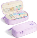 Four Candies Pencil Case, Large Capacity Pencil Pouch—Portable Marker Holder Bag for Home & Office, Soft Supply Organizer (Purple)
