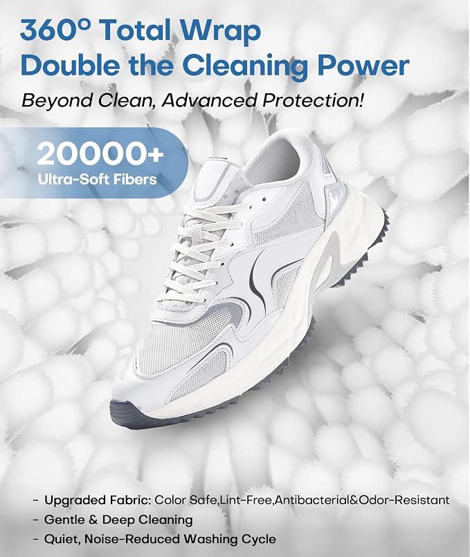 3-IN-1 Laundry & Shoe Washing Machine Bag : Laundry Shoe Bag for Washer & Dryer,Shoe Cleaning Bag for Sneakers,Tennis,Self-locking Zipper & Microfiber,Include 3 Laundry Bag & 2 Shoe Bag