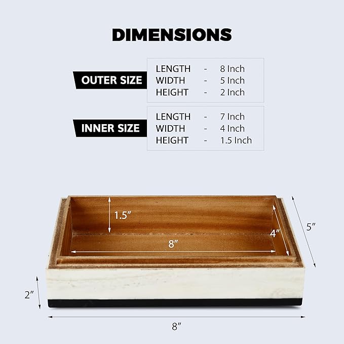 Handicrafts Home Small Decorative Storage Box with Lid – Black White Keepsake Box, Trinket & Jewelry Storage Organizer for Desk, Shelf & Coffee Table Decor – Mono Court 8 x 5 x 2