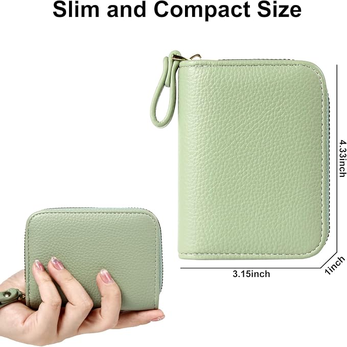Credit Card Wallet, RFID Card Case Wallet, Zipper Card Cases Holder for Men Women, RFID Blocking, KeyChain Wallet, Compact Size Card Organizer Case for Women