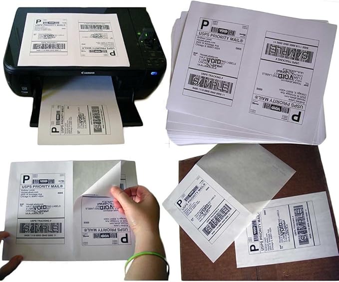 SJPACK 1600 Half Sheet Laser/Ink Jet Shipping Labels Mailing Blank White Labels