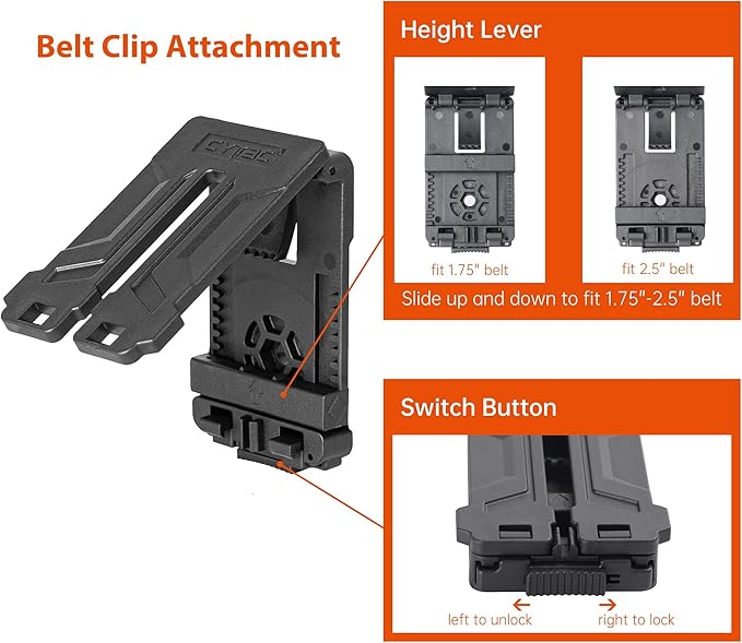 Universal Double Magazine Pouch Fit 9mm 10mm .40 .45 Caliber Dual & Single Stack Magazines, Black