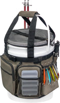 Fishing Bucket Organizer with Bucket Cover Fishing Tackle Bag with Rod & Plier Holder, Multi-Pockets for 5 Gallon Bucket Fishing Gear & Accessories Father Gifts