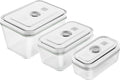 Zwilling J. A. Henckels Fresh Save 36803-003 Fresh & Save Vacuum Glass Containers, Set of 3 Sizes, Airtight, Heat-resistant Glass Storage Containers