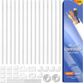 Delamu 236in Cord Hider, Professional Cable Cover Kit for Wall, TV Wire Hider for Wall Mounted TV, Raceway Cover on Management Wires, Cable Concealer, 0.95'' H x 0.55'' W, White